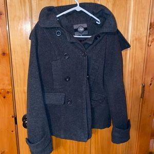 YMI Trench Coat Type Coat with Faux Fur Hood